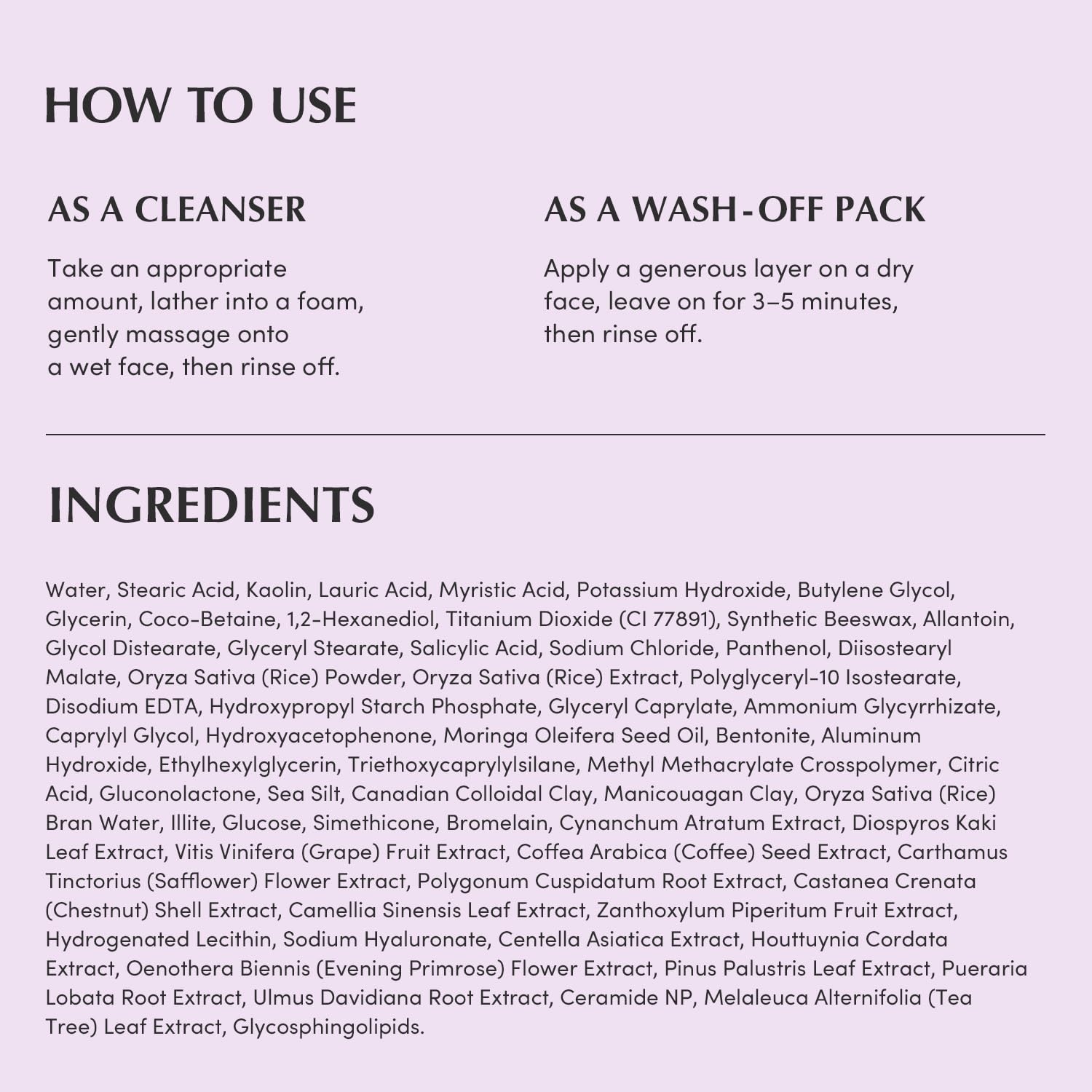 image:imageEQQUALBERRY Purple Rice Pore Purifying Pack Cleanser DualUse Clay Mask amp Foam Cleanser Deep Cleansing for Pore Care amp Skin Prep AHABHAPHA Korean Skincare for Glass Skin 458 OZ 130g