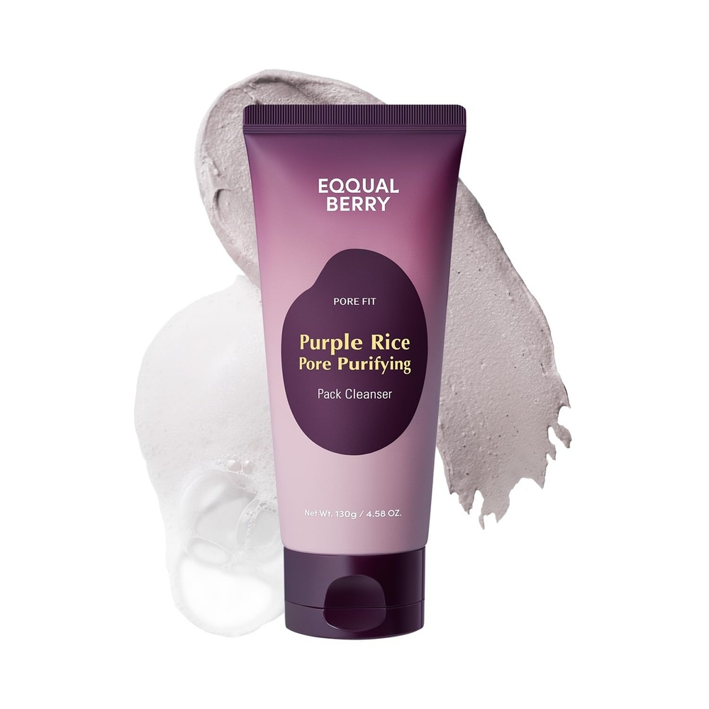 image:imageEQQUALBERRY Purple Rice Pore Purifying Pack Cleanser DualUse Clay Mask amp Foam Cleanser Deep Cleansing for Pore Care amp Skin Prep AHABHAPHA Korean Skincare for Glass Skin 458 OZ 130g