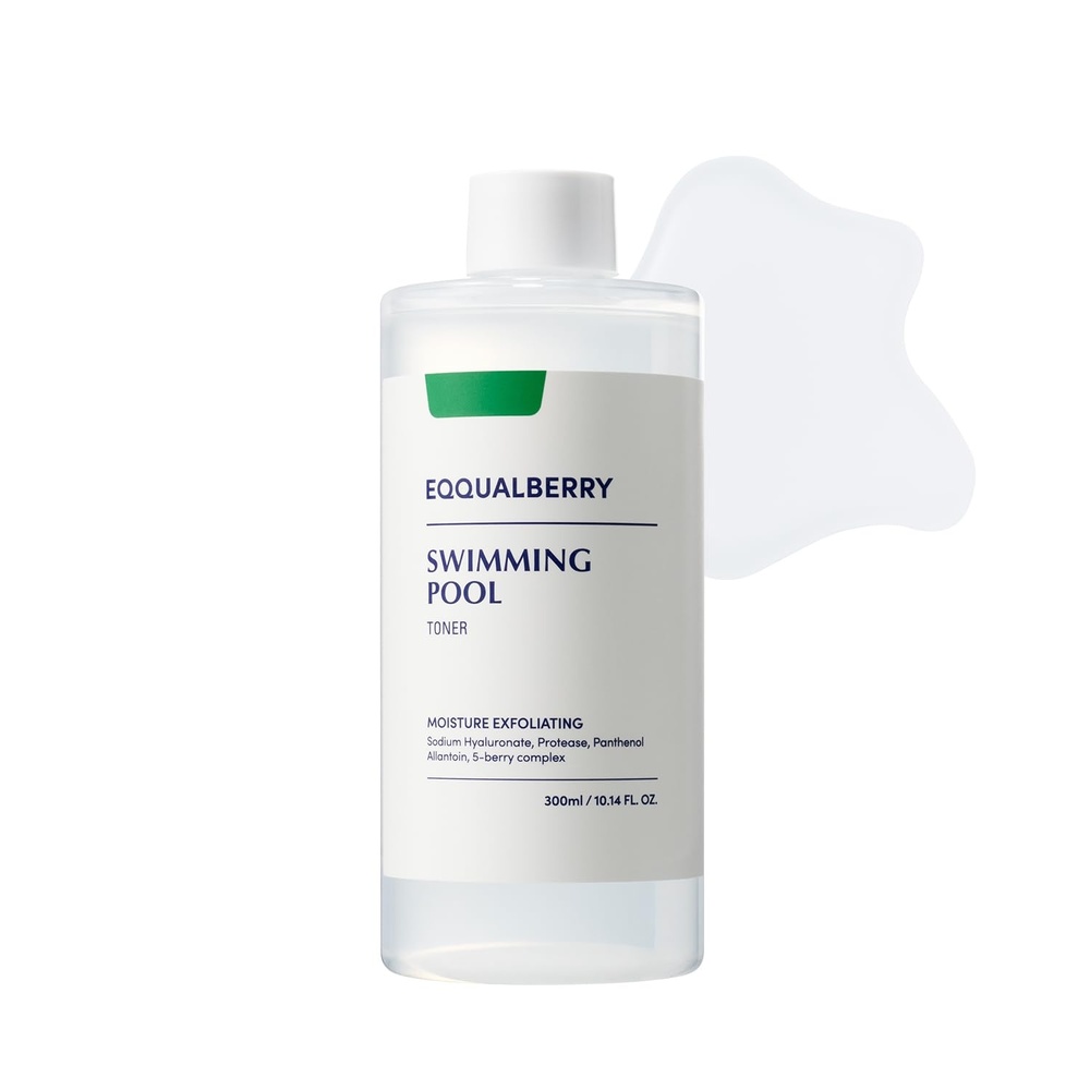 image:imageEQQUALBERRY Swimming Pool Toner Korean Toner for Daily Exfoliating amp Deep Hydration with Natural Enzyme Protease amp Hyaluronic Acid For Sensitive Skin 1014 Fl Oz 300ml1014 Fl Oz Pack of 1