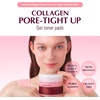 EQQUALBERRY Collagen Glow Up Gel Toner Pads – Brightening Korean Jelly Pad with Deep Absorption Collagen, Hydrating & Glow-Boosting Formula, 4.73 FL.OZ. (140ml) / 60 Pads(Pore-Tight Up)