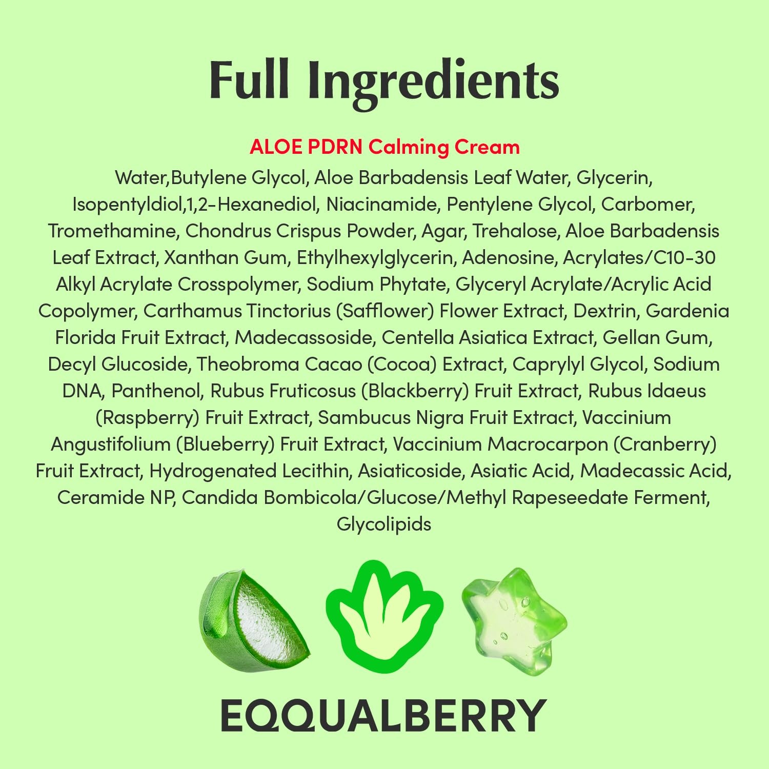 image:imageEQQUALBERRY ALOE PDRN Calming Cream 7 Aloe PDRN amp 10 Aloe Vera Water 5Cica Cooling Gel Moisturizer for Oily Skin Barrier Repair amp Blemish Marks Korean Skincare 169 floz 50ml