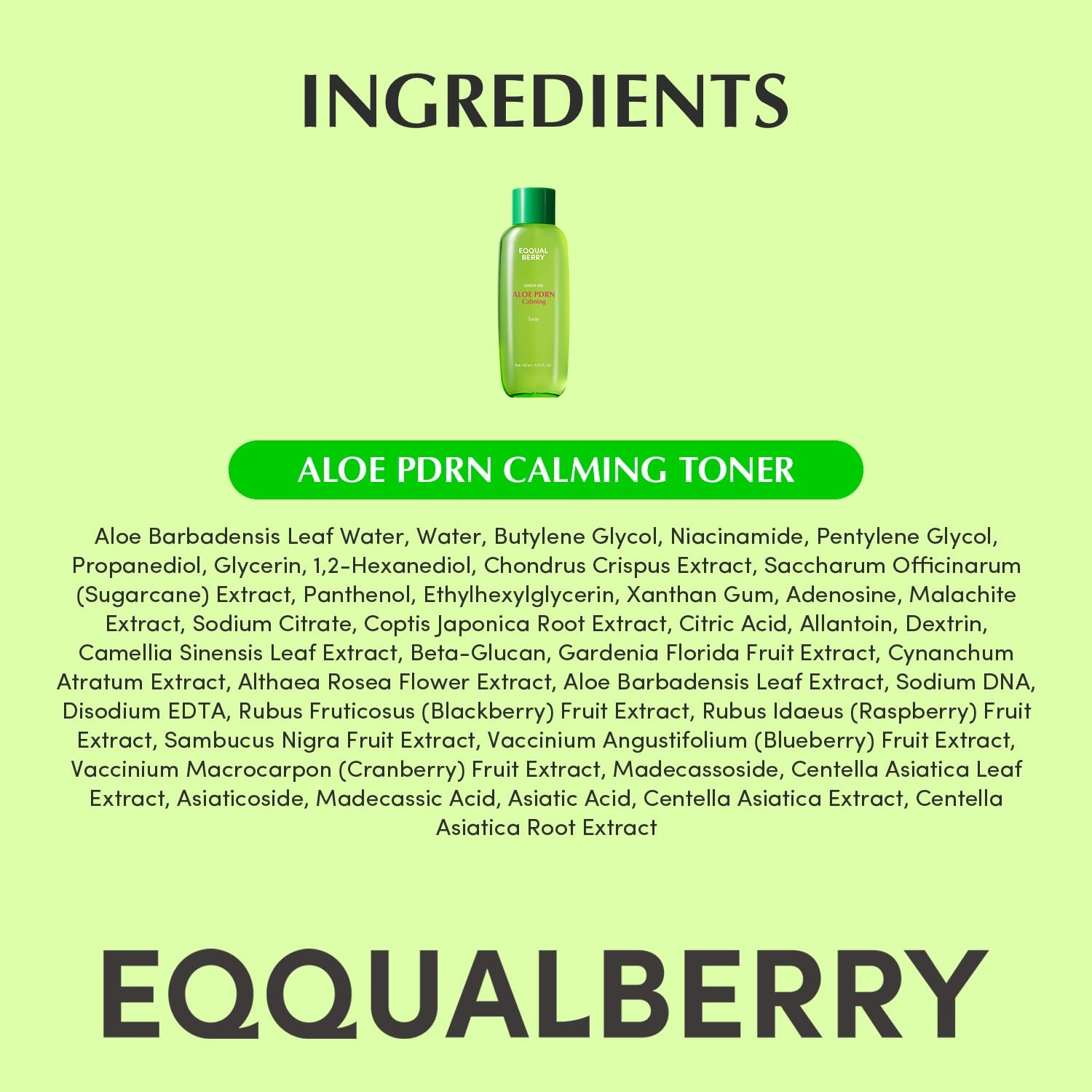 image:imageEQQUALBERRY Aloe PDRN Calming Toner for Sensitive Instant Relief amp Cooling NonComedogenic amp Fungal Acne Safe Skin Barrier Repair KBeauty 507 floz 150ml