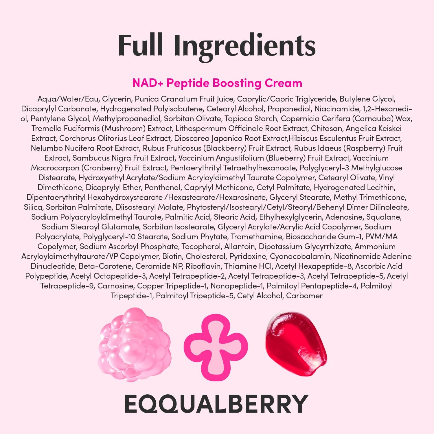 image:imageEQQUALBERRY NAD Peptide Boosting Cream NAD 5 amp 13 Peptides AntiAging Korean Skincare Face amp Body Cream Firming amp Lifting Pink Neck Cream for Sagging Skin 169 floz 50mlSingle Pack