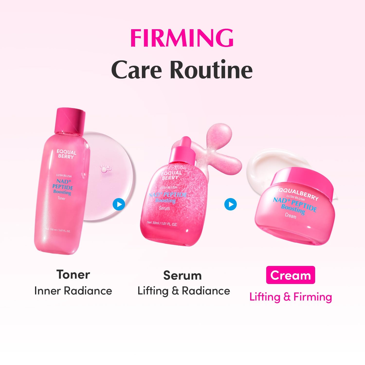 image:imageEQQUALBERRY NAD Peptide Boosting Cream NAD 5 amp 13 Peptides AntiAging Korean Skincare Face amp Body Cream Firming amp Lifting Pink Neck Cream for Sagging Skin 169 floz 50mlSingle Pack