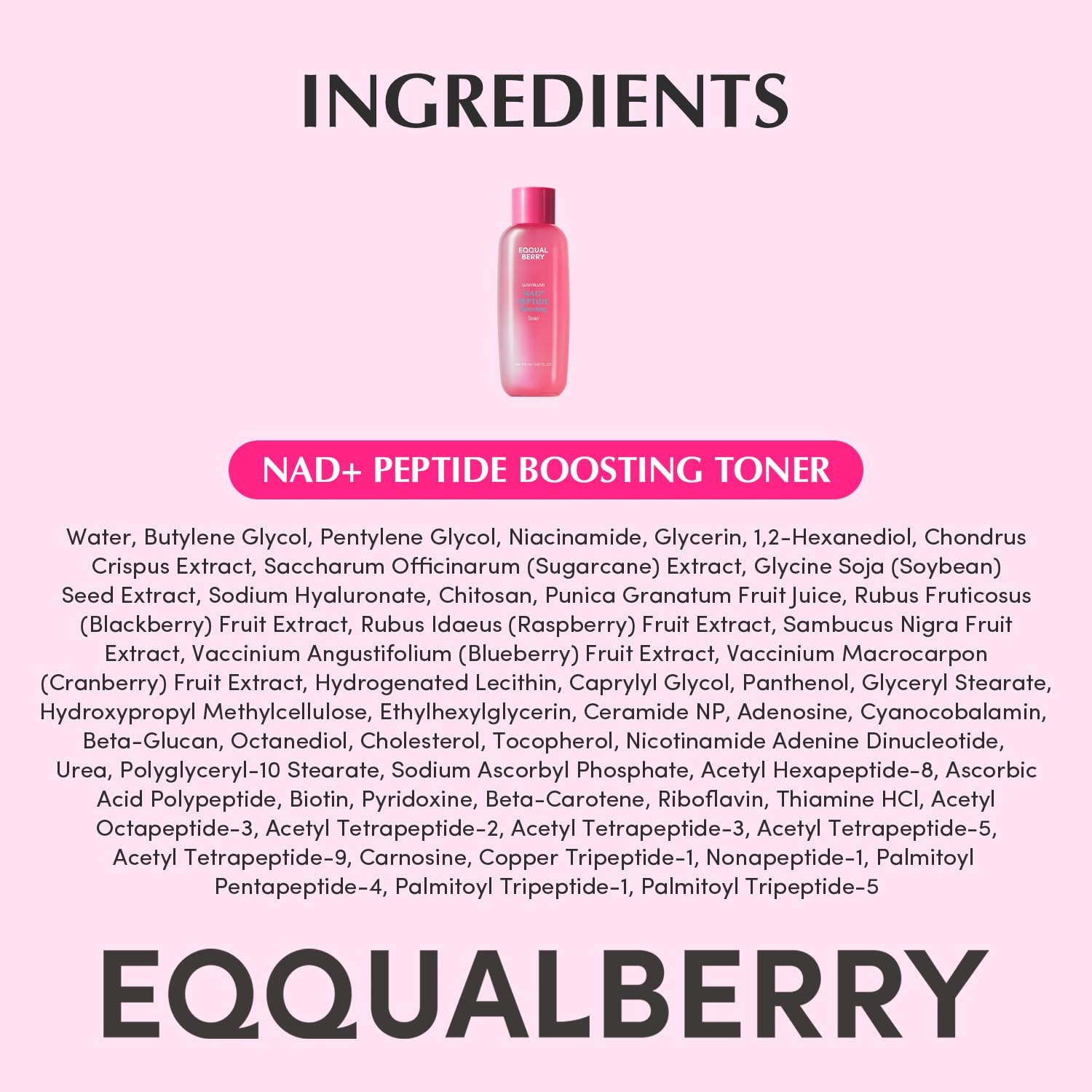 image:imageEQQUALBERRY NAD Peptide Boosting Toner NAD 5 amp 13 Peptides AntiAging Korean Skincare Hydrating Face Toner Firming amp Lifting Pink NAD Toner for Sagging Skin 507 floz 150ml