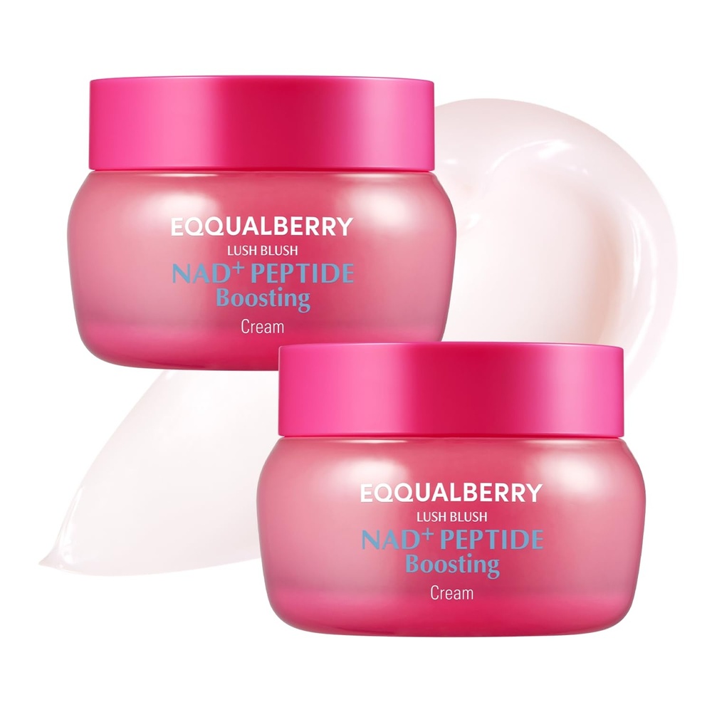 image:imageEQQUALBERRY NAD Peptide Boosting Cream NAD 5 amp 13 Peptides AntiAging Korean Skincare Face amp Body Cream Firming amp Lifting Pink Neck Cream for Sagging Skin 169 floz 50ml2 Pack