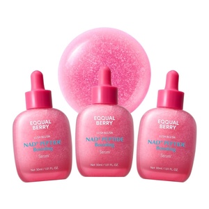 EQQUALBERRY NAD+ Peptide Boosting Serum Triple Pack | 14 Peptide Serum for Face, Neck & Body | Vegan Collagen & Pink Serum for Anti-Aging, Firming & Lifting | Korean Skincare, 1.01 oz (Pack of 3)(1.01 Fl Oz (Pack of 3))